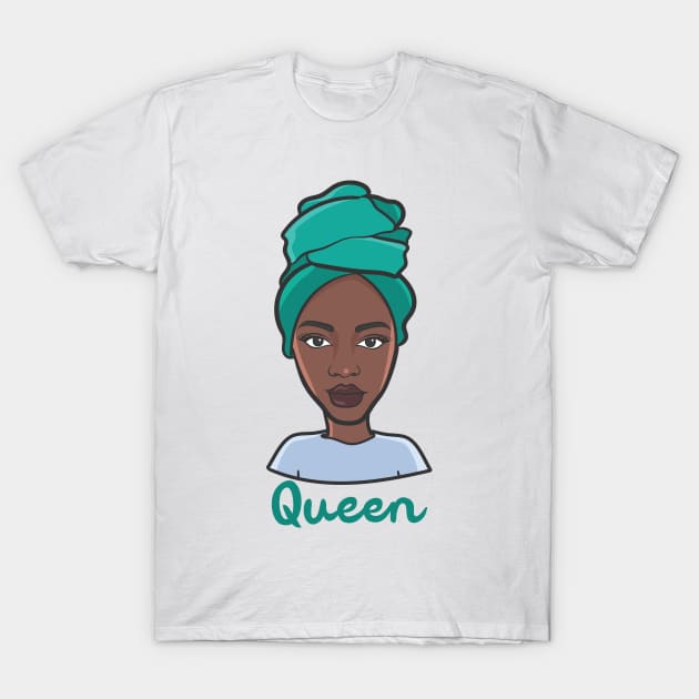 Black Queen in Dhuku T-Shirt by NaturallyBlack